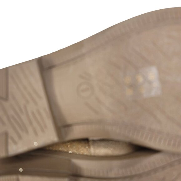 Toddler Girls' Tan Suede & Glitter Ankle Boots booties With Side Zipper size 1 - Picture 7 of 12